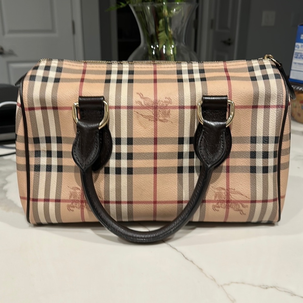 BURBERRY Haymarket Check Small Chester Bowling Bag
